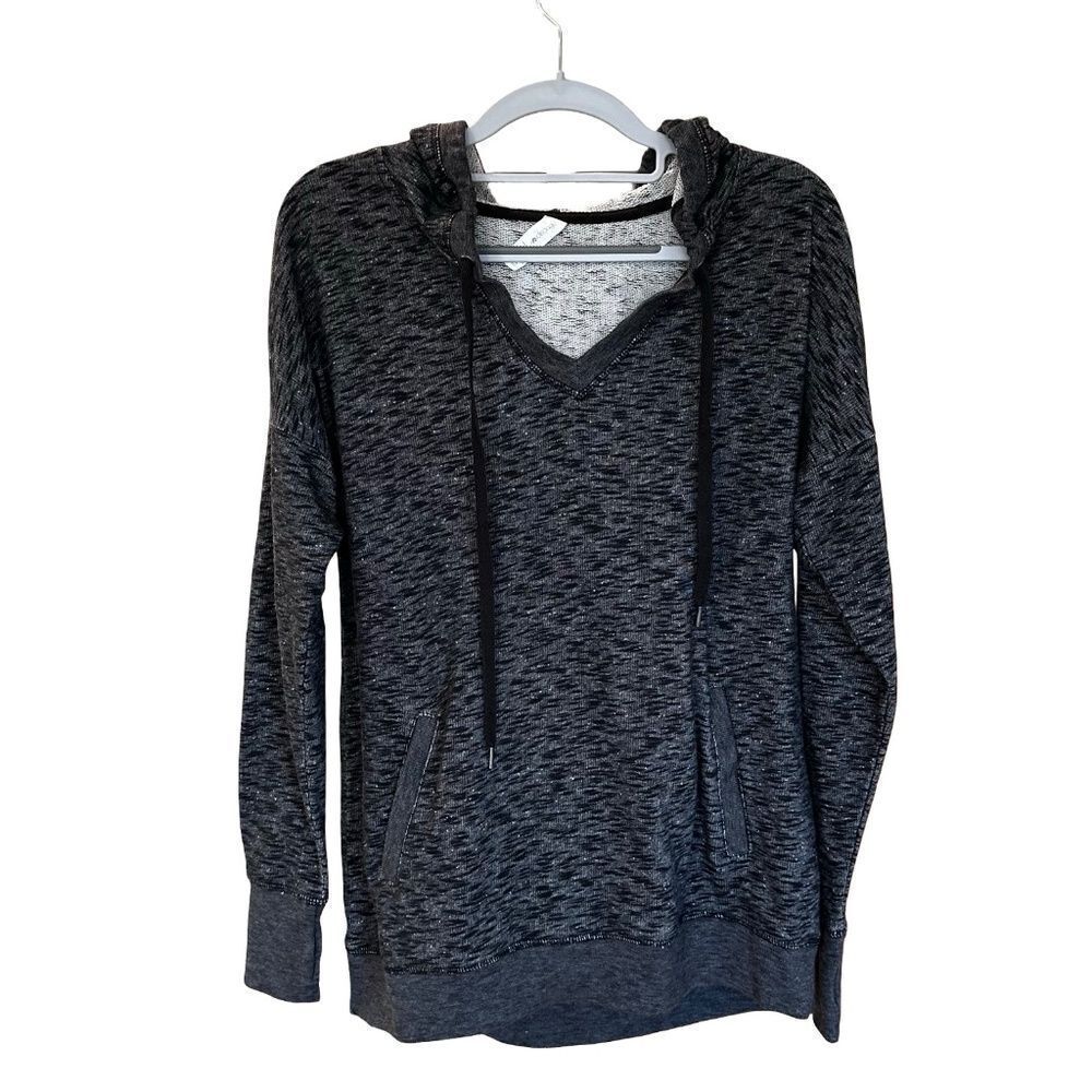 Ideology Women's Long Sleeve Pullover Hoodie Kangaroo Pocket Gray Size Medium